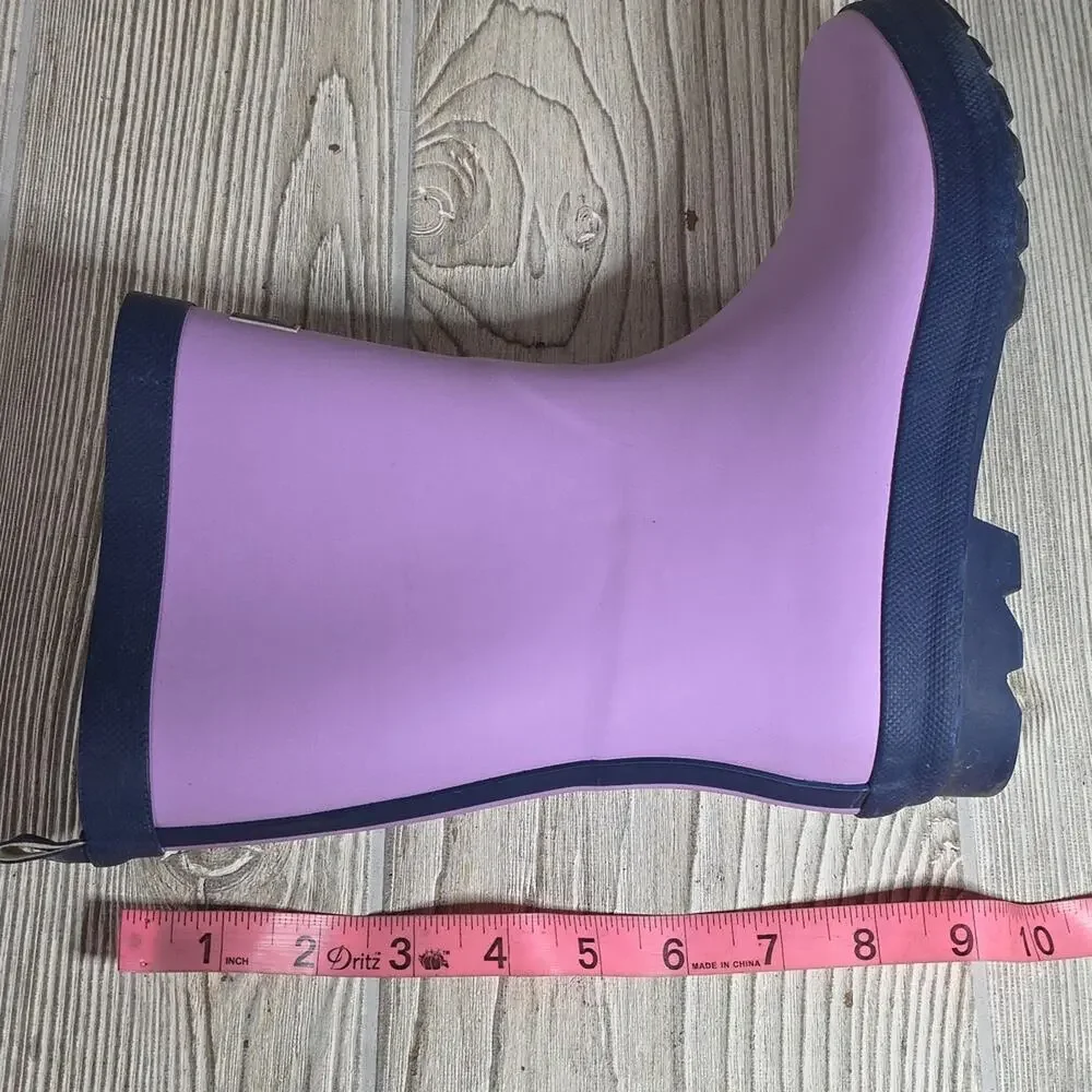 Hatley Lilac Purple Navy Matte Rain Boots Kids Size 3